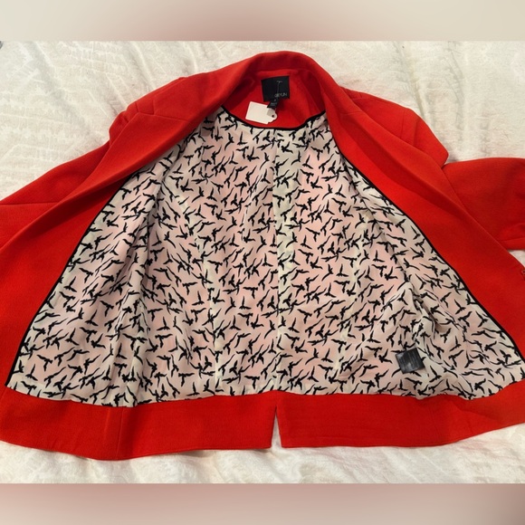 revolve Greylin Pleat Blazer in Tomato hook and eye front closure pockets - Picture 10 of 10